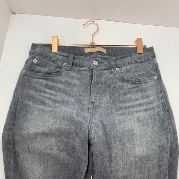 7 For all Mankind Josefina Button Fly Boyfriend Jeans Gray Wash Size 26 - Picture 7 of 15